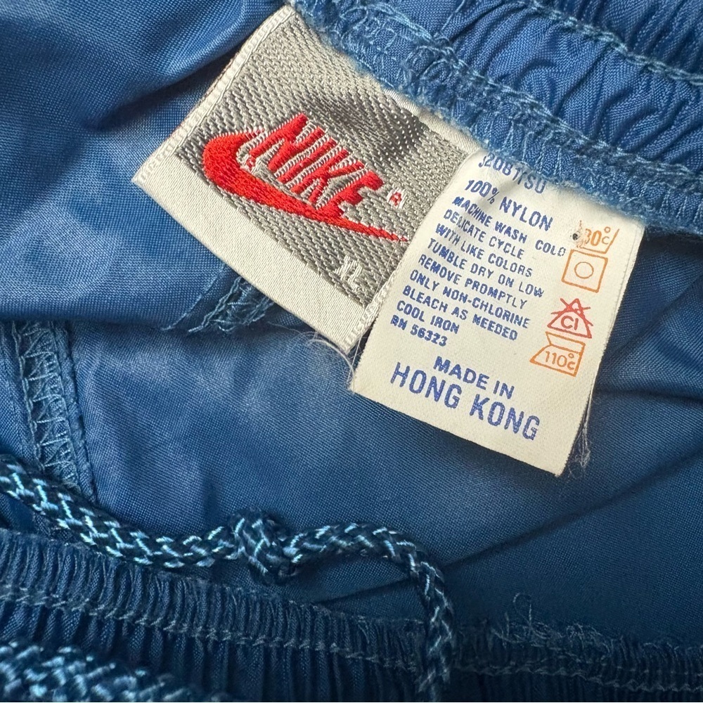 NIKE blue Vintage windbreaker pants with drawstring Size XL nylon - Picture 5 of 13